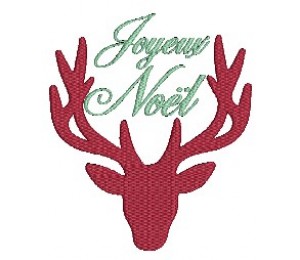 Stickdatei - Fancy Christmas Hirsch Joyeux Noel